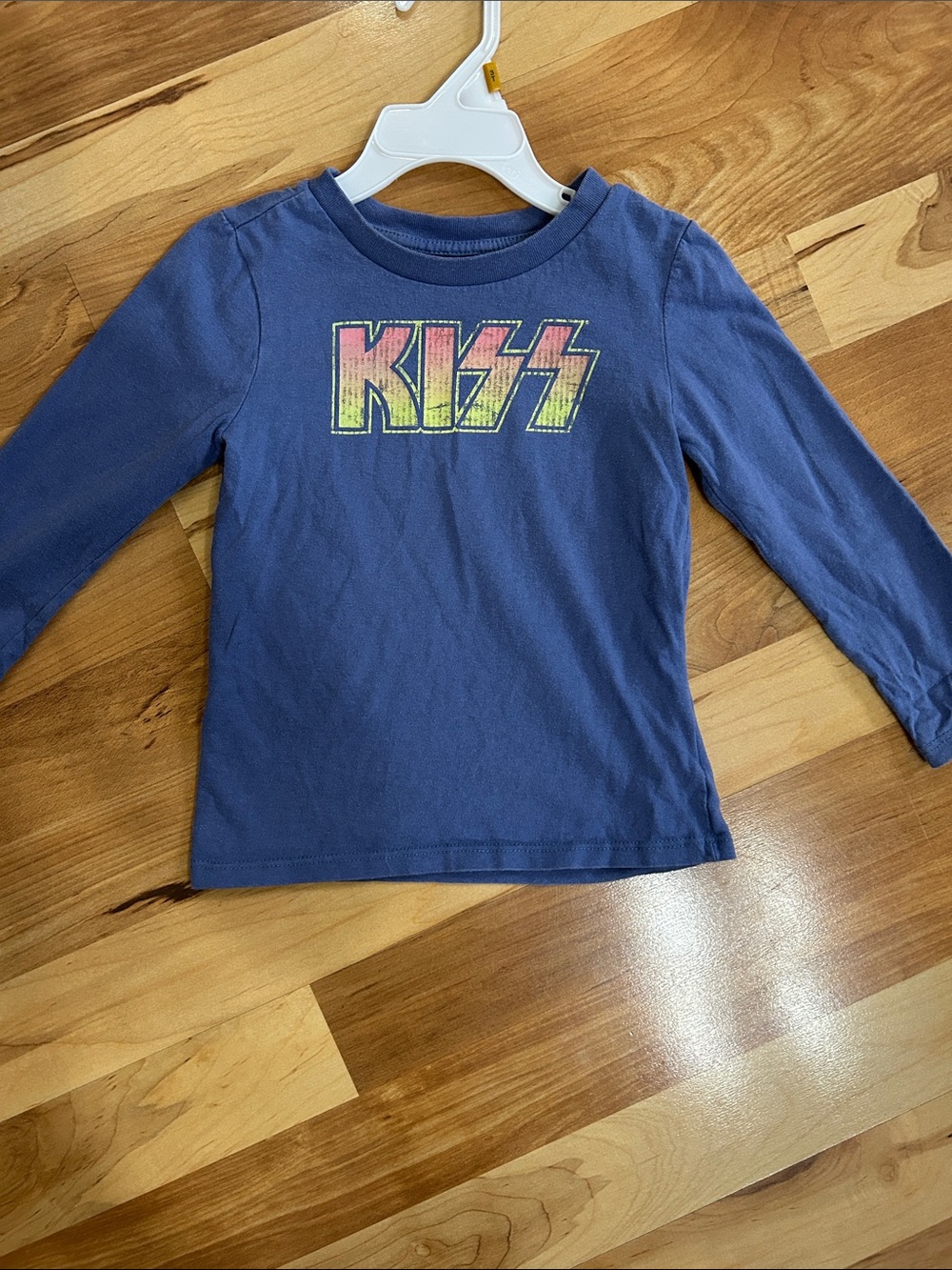 Kiss 2022 3T  Long-Sleeve Tee in Blue with Multicolor Logo